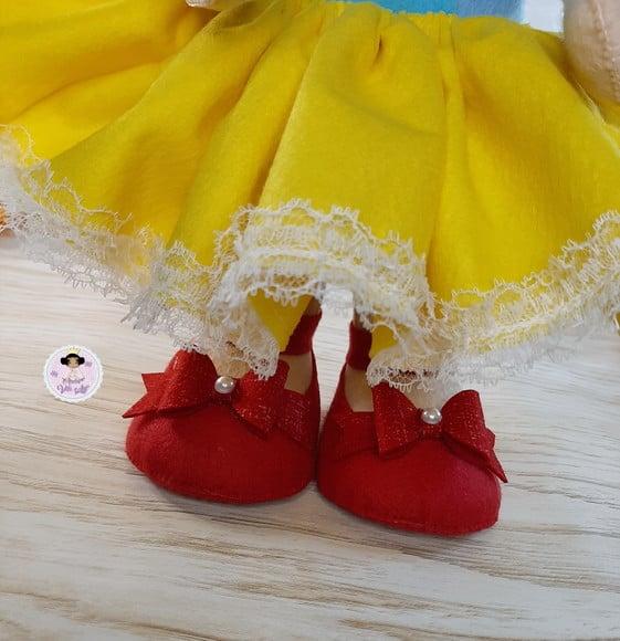Boneca Branca de Neve em Feltro 35cm