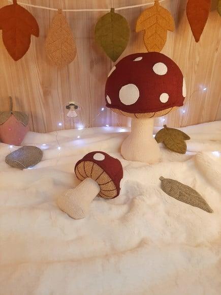 Cogumelo em Tecido para Decoração
