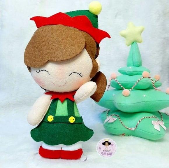 Duende em Feltro para Decoração de Natal.