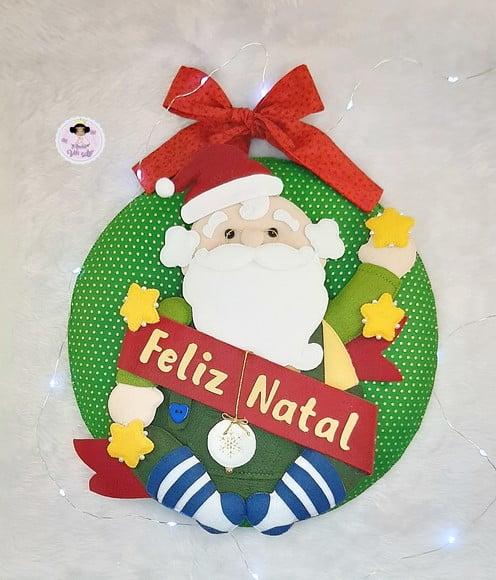 Guirlanda de Natal Papai Noel em Feltro
