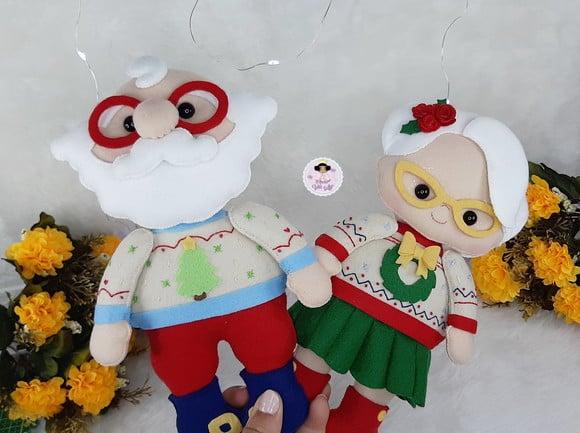 Guirlanda Natalina Papai Noel e Mamãe Noel
