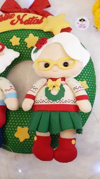 Guirlanda Natalina Papai Noel e Mamãe Noel