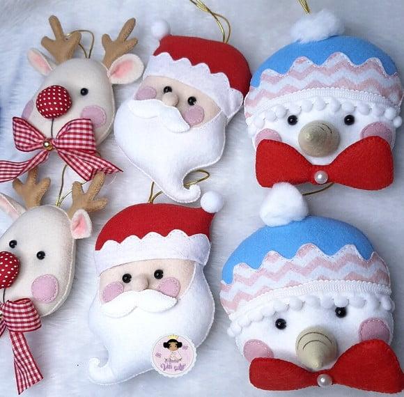 Kit Enfeite de Natal em Feltro 6 Unidades