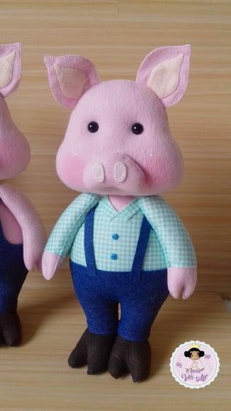 Kit Três Porquinhos e o Lobo Mau - 35 cm