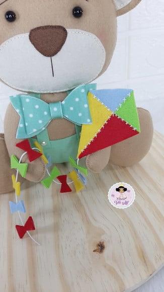 Trio de Urso Brincando em Feltro