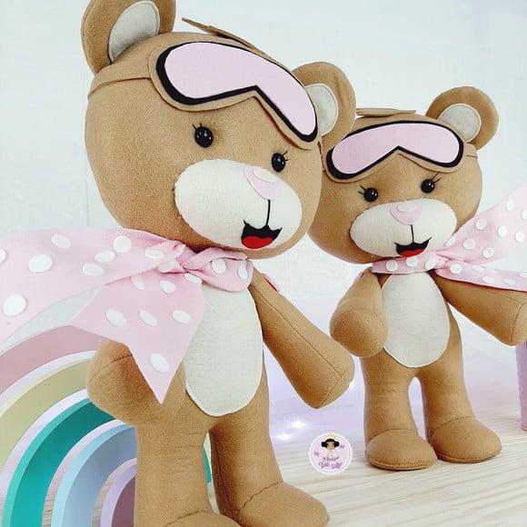 Ursa Baloeiro em Feltro 38 cm para Decoração