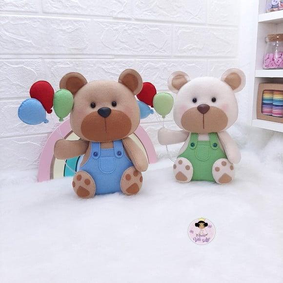 Urso Balões em Feltro Decoração Nicho