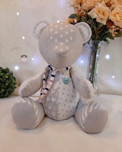 Urso Peti Petá em Tecido Veludo