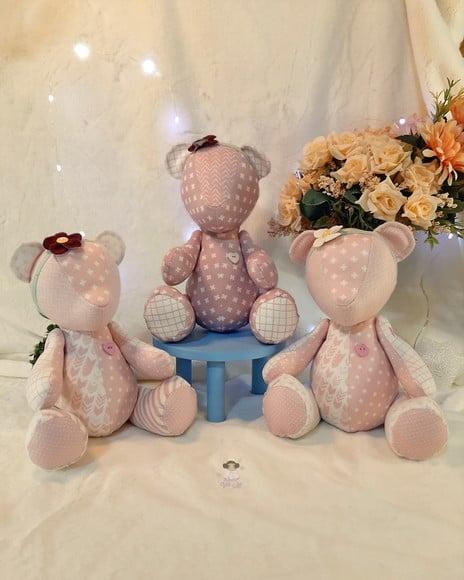 Urso Peti Petá em Tecido Veludo-tam P