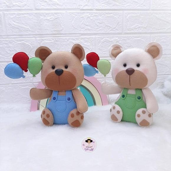 Urso Balões em Feltro Decoração Nicho