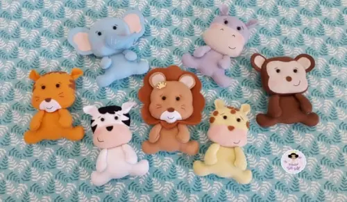 7 Bichinhos Safari Baby - 20 cm ( 18 a 20 Cm)