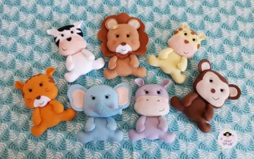 7 Bichinhos Safari Baby - 20 cm ( 18 a 20 Cm)