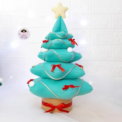 Árvore de Natal Pequena em Feltro 33cm