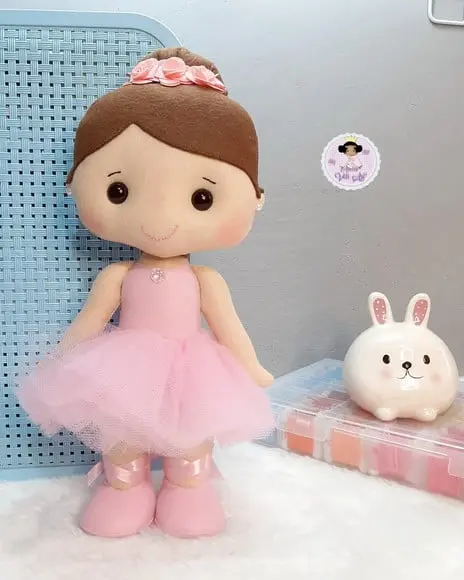 Boneca Bailarina Rosa 35 cm