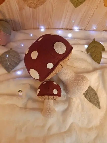 Cogumelo em Tecido para Decoração