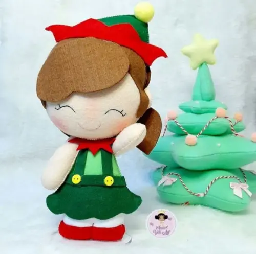 Duende em Feltro para Decoração de Natal.