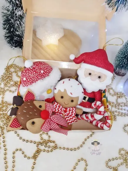 Kit de Pingentes Natalino Enfeite de Natal em Feltro