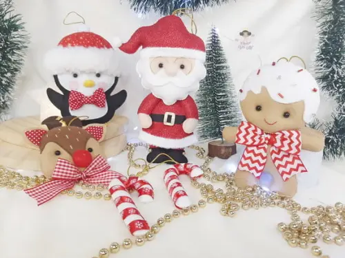 Kit de Pingentes Natalino Enfeite de Natal em Feltro