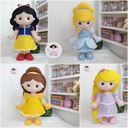 Rapunzel Princesa em Feltro com 35 cm