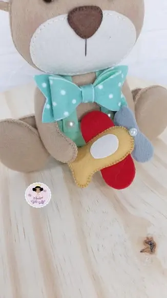 Trio de Urso Brincando em Feltro