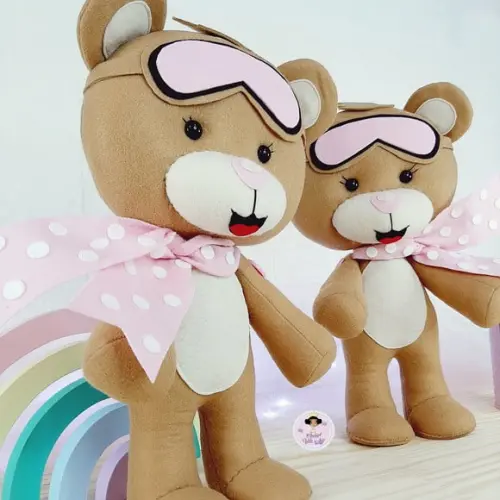 Ursa Baloeiro em Feltro 38 cm para Decoração
