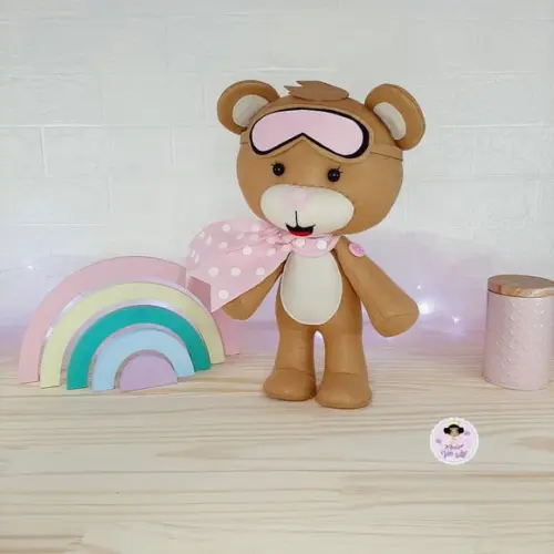 Ursa Baloeiro em Feltro 38 cm para Decoração