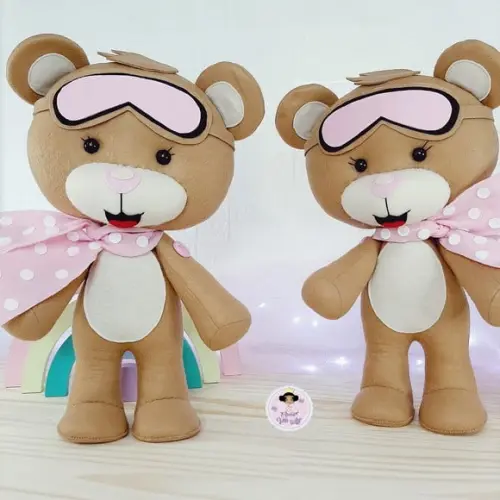 Ursa Baloeiro em Feltro 38 cm para Decoração