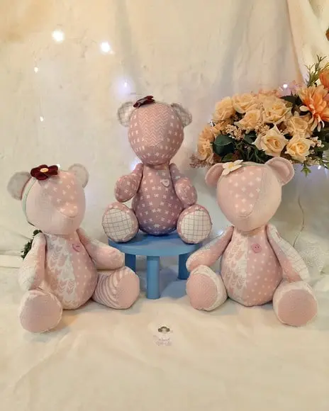 Urso Peti Petá em Tecido Veludo-tam P