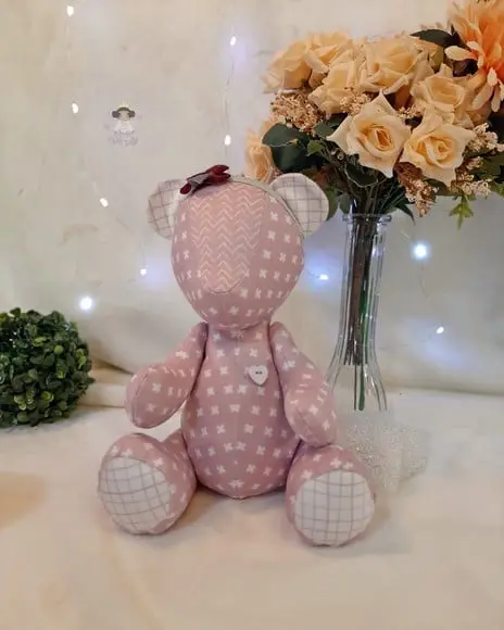 Urso Peti Petá em Tecido Veludo-tam P
