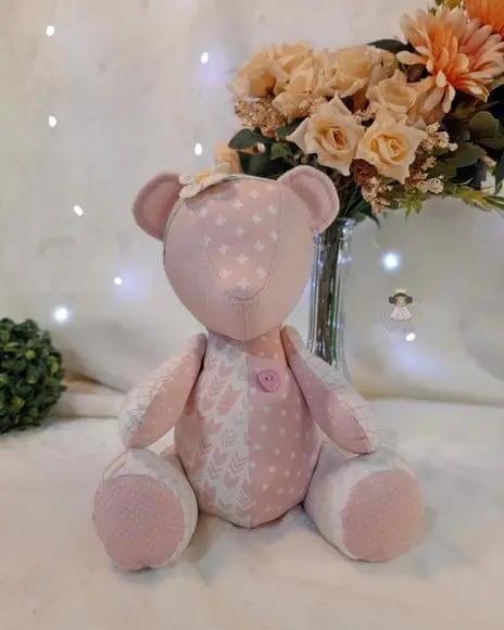 Urso Peti Petá em Tecido Veludo-tam P