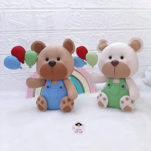 Urso Balões em Feltro Decoração Nicho
