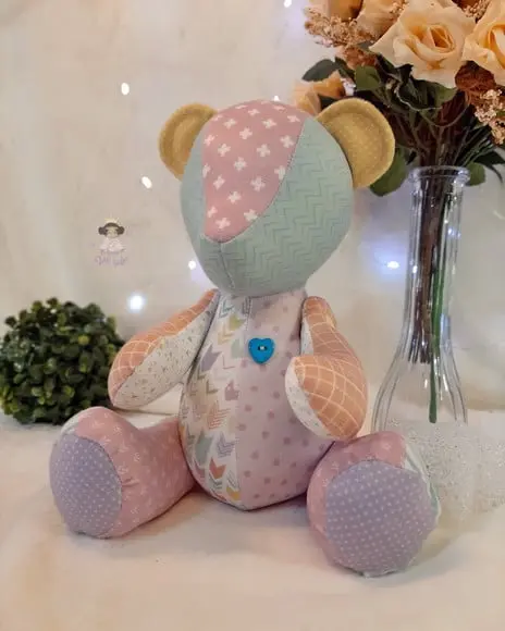 Urso Peti Petá em Tecido Veludo