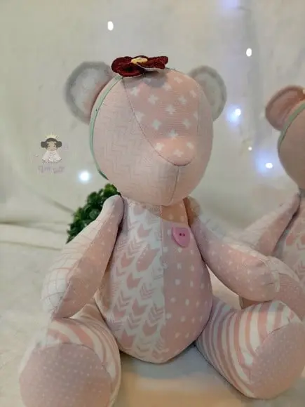 Urso Peti Petá em Tecido Veludo-tam P