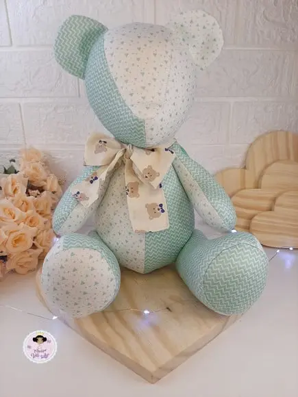 Urso Peti Petá G em Tecido Veludo