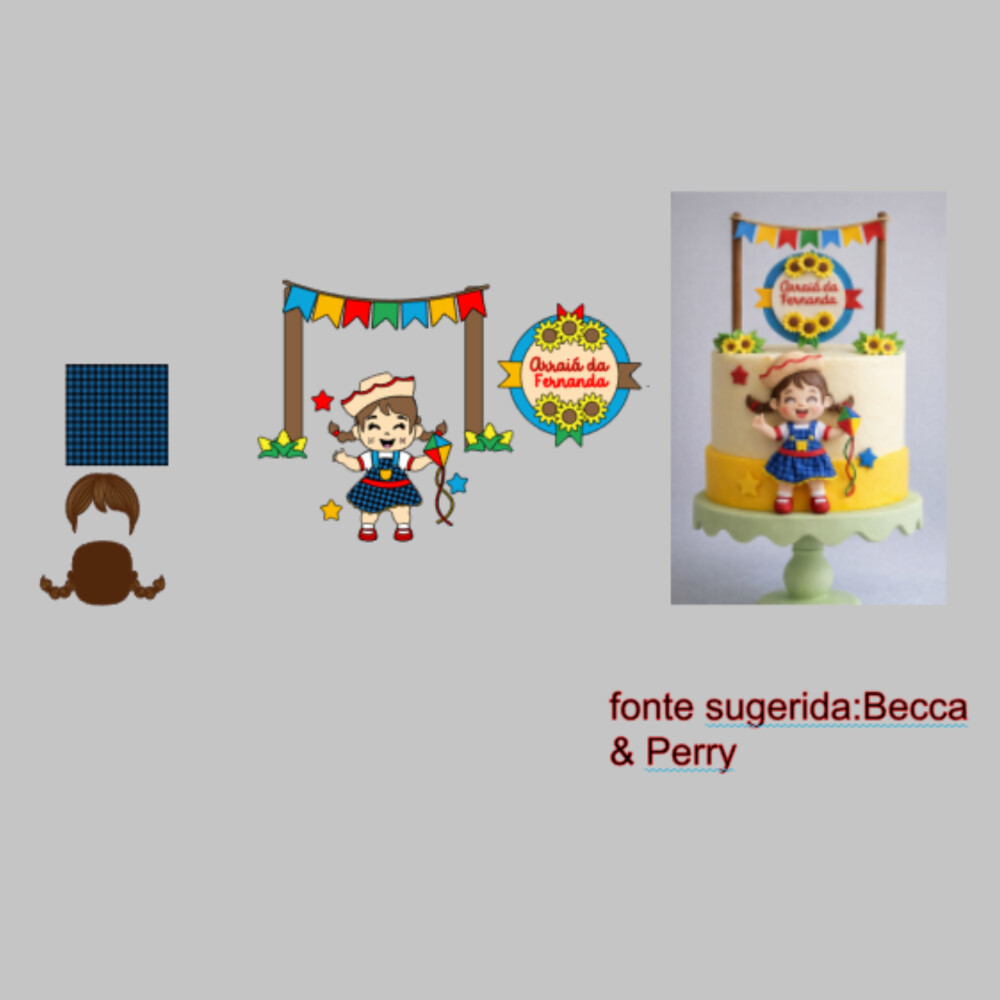 Arquivo de Corte - Topo Menina com Balão Junino