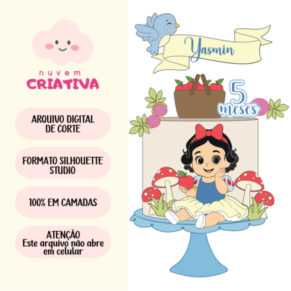 Arquivo de Corte - Bebe Branca de Neve