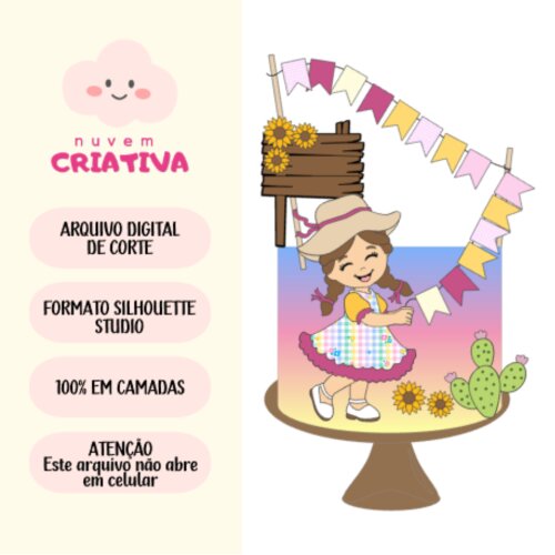 Arquivo Digital - Topo de Bolo Junino Caipira de Trança