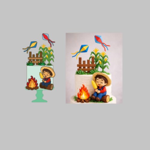 Arquivo de Corte - Topo Menino Caipira com Milho