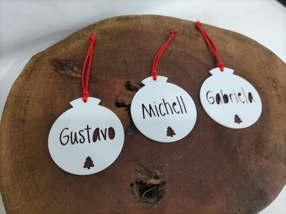 Bola de Natal Personalizadas em Acrílico Branco