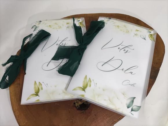 Caderno de Votos Capa em Papel Vegetal