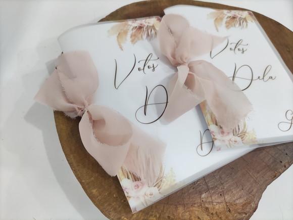 Caderno de Votos Capa em Papel Vegetal
