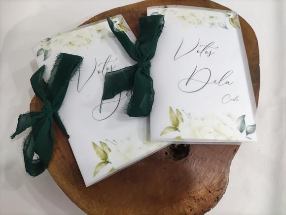 Caderno de Votos Capa em Papel Vegetal