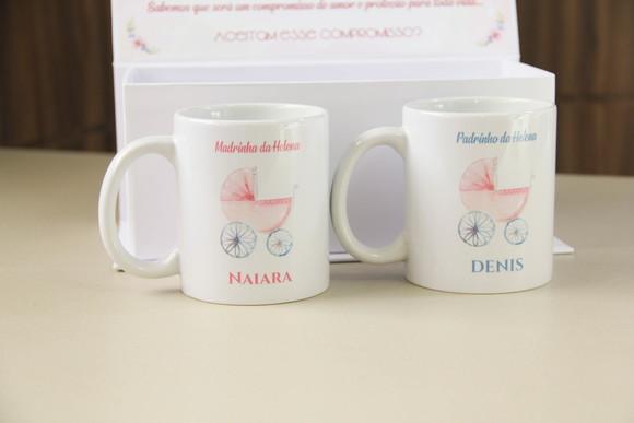 Caixa convite padrinhos de batismo