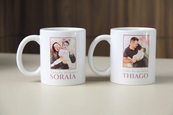 Caneca convite madrinha de batismo