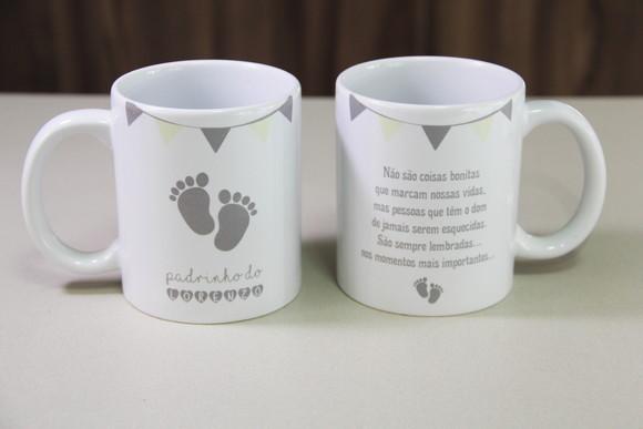 Caneca convite padrinho de batismo