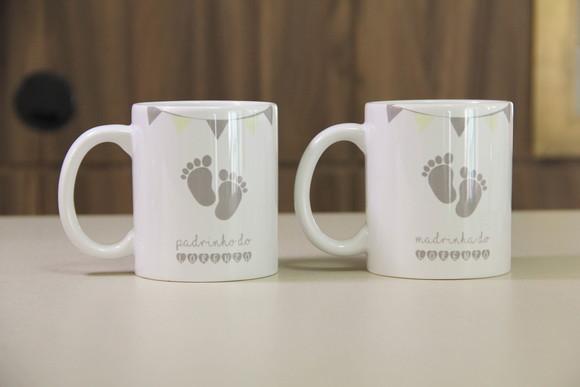 Caneca convite padrinho de batismo