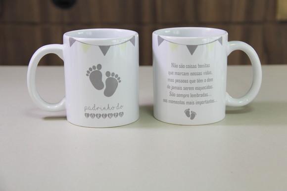 Caneca convite padrinho de batismo