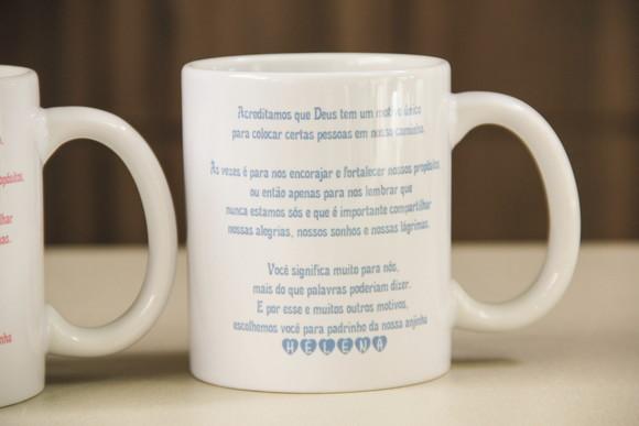 Caneca convite padrinho de batismo