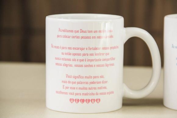 Caneca convite padrinho de batismo