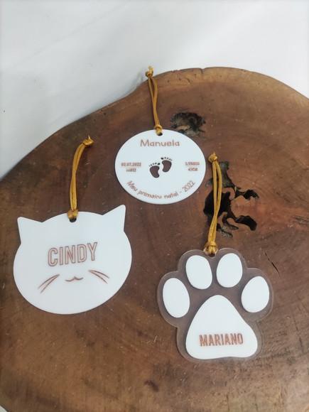 Enfeite de Natal em Acrílico Personalizada